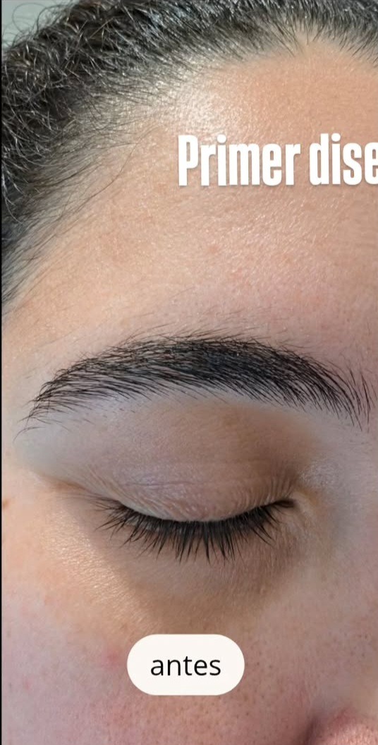 Primer diseño de cejas — antes